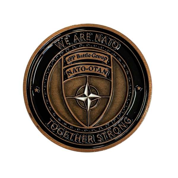 Coin Nato eFP Battle Group - antikkupfer einfacher Rand